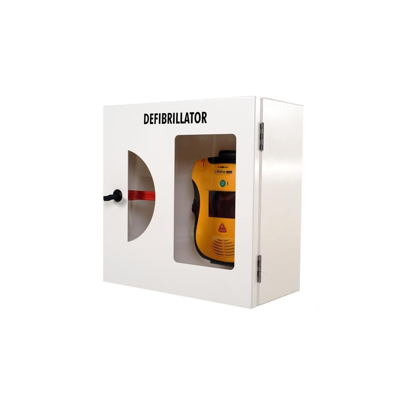 Defibtech Lifeline AED wandkast met inslagruitje wit