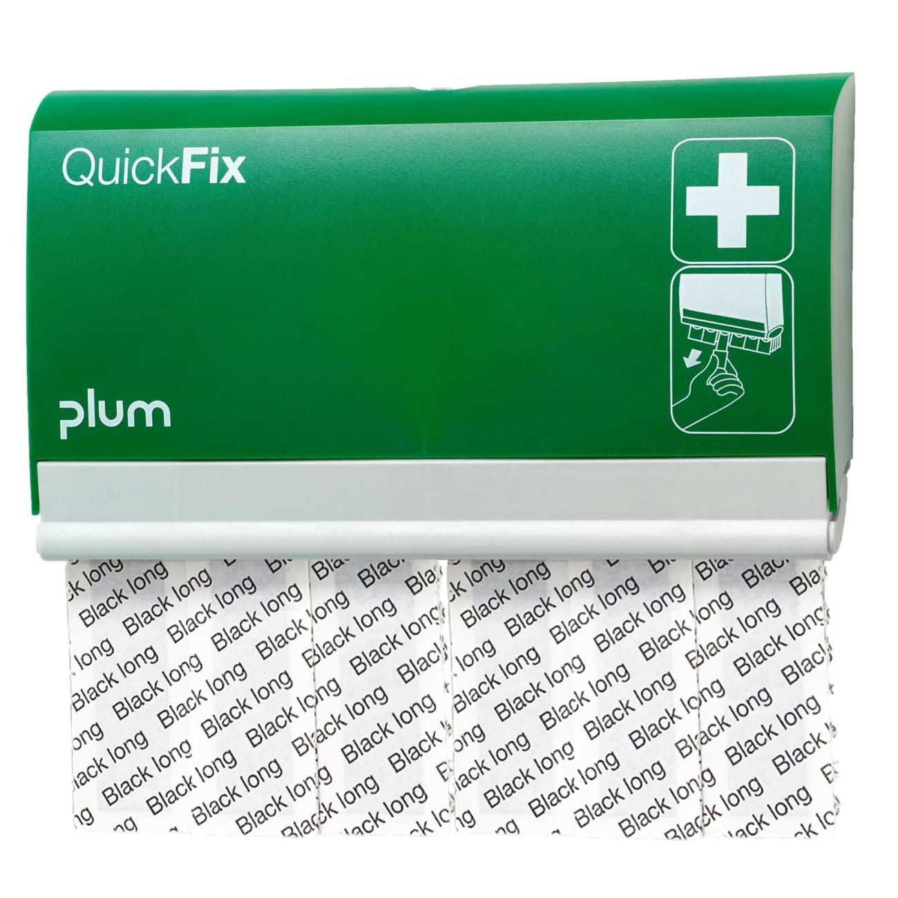 Plum QuickFix zwarte lange vingerpleister dispenser (gevuld)