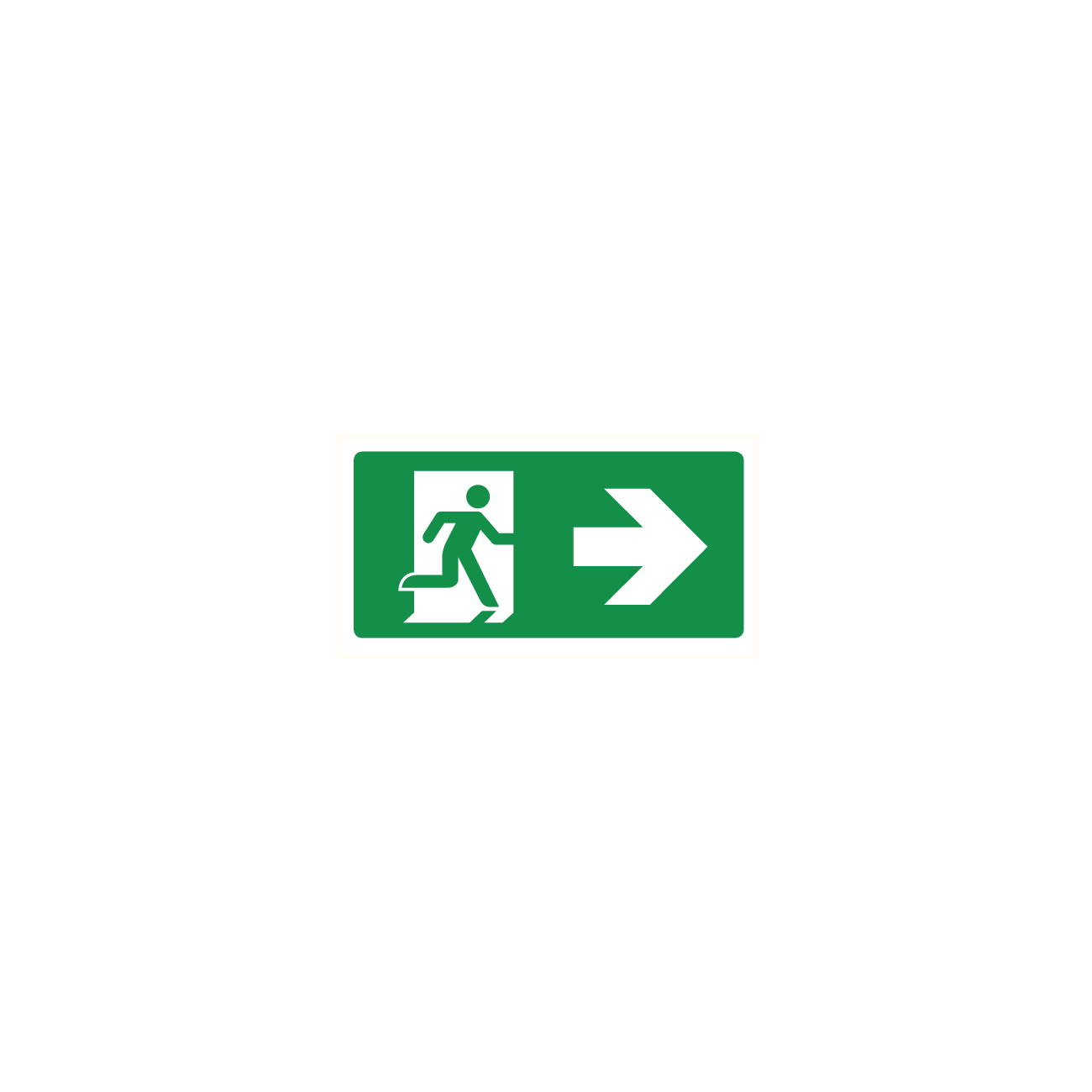 Pictogram bord Nooduitgang rechts 150 x 300 mm