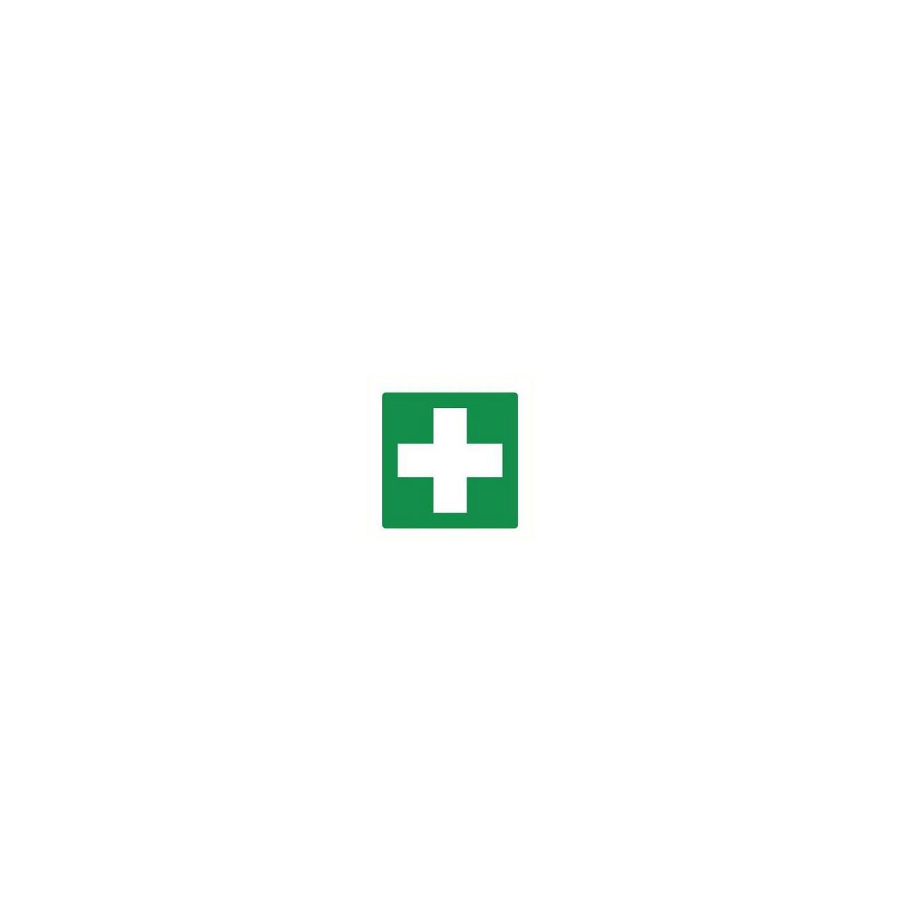 Pictogram sticker EHBO kruis groen/wit 150x150mm