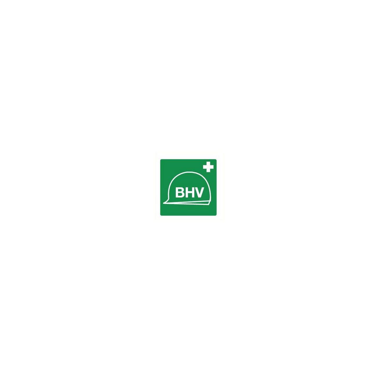 Pictogram sticker Helm Bhv + kruisje 150x150mm