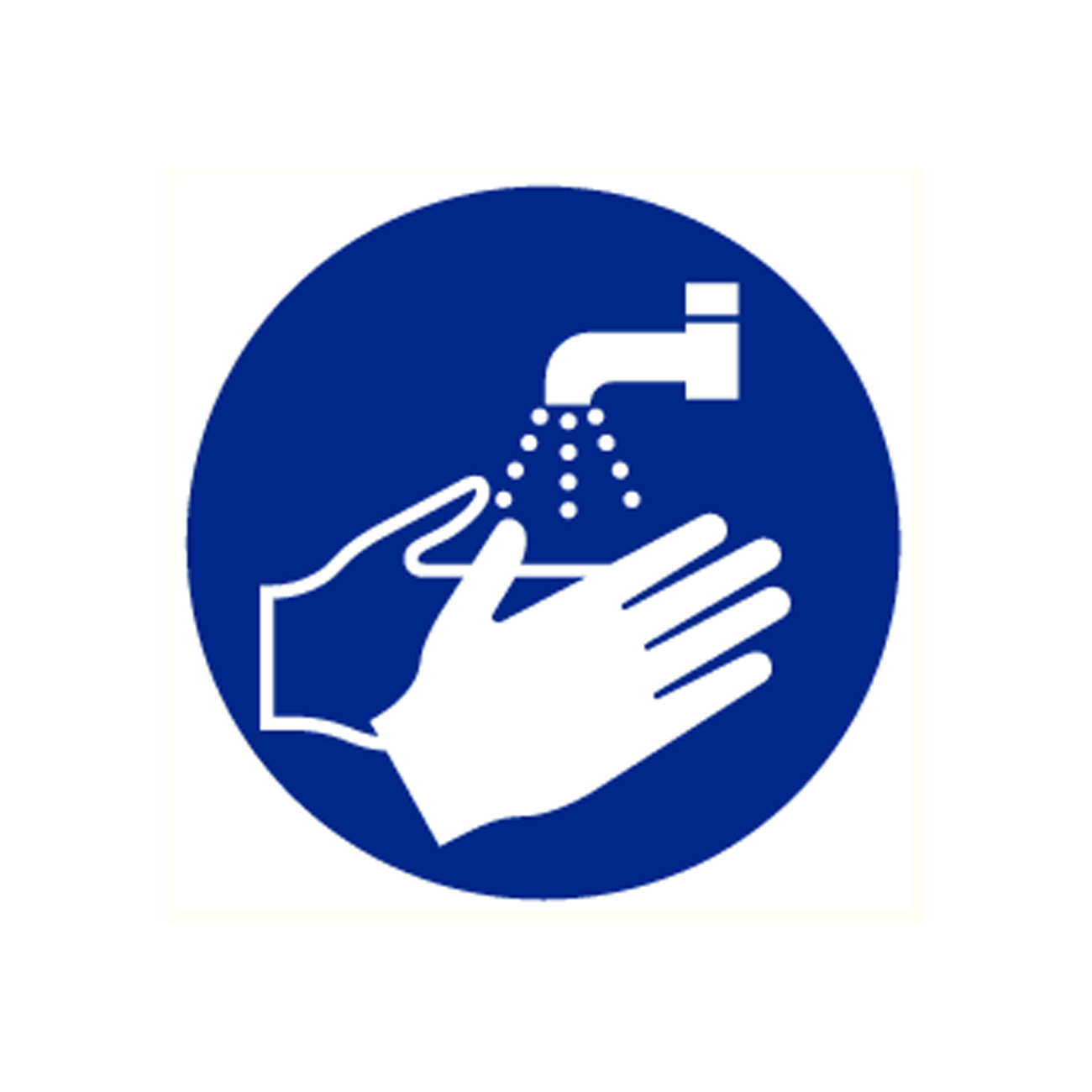 Pictogram bord handen wassen verplicht 200mm