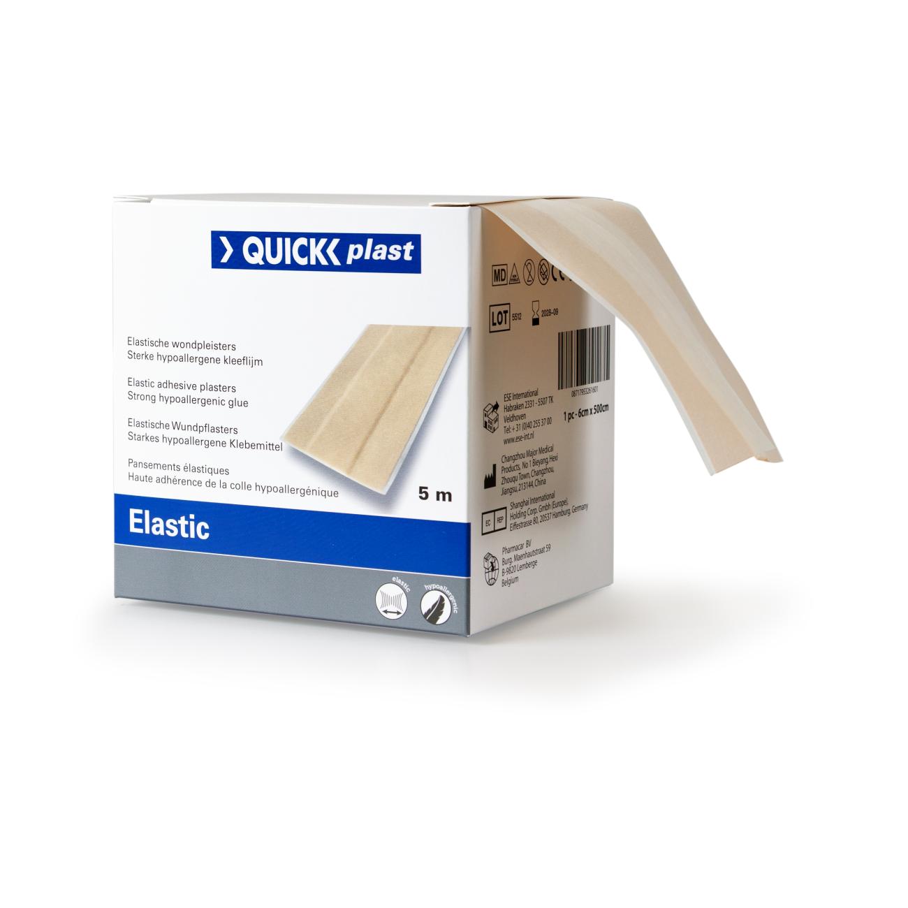QuickPlast pleister elastisch 6 cm x 5 m