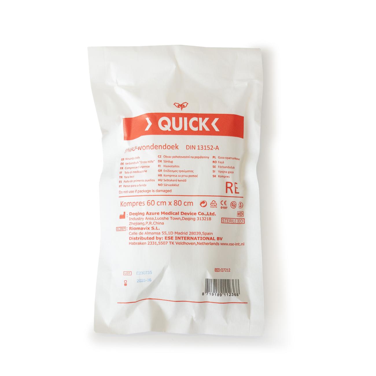 Quick verbanddoek A 60 x 80 cm steriel