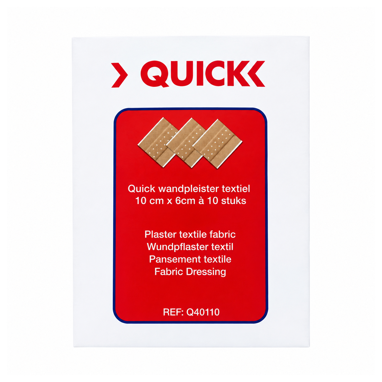 Quick wondpleisters textiel 10 cm x 6 cm (10 stuks)