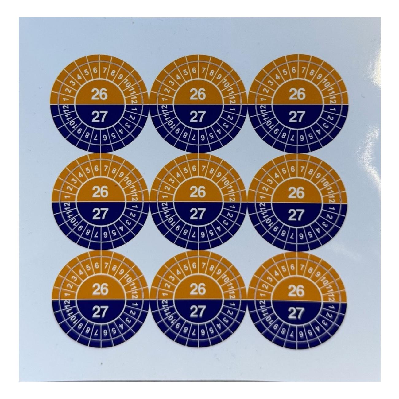 Pictogram stickervel controle 2026/2027 30 mm (9 stuks)